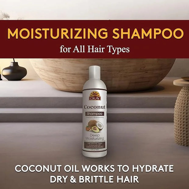 OKAY COCONUT OIL DEEP MOISTURIZING SHAMPOO 12oz / 355ml - Product Image