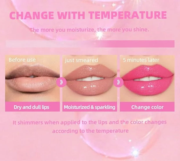 2 Pcs Magic Color Changing Lip Oil, Long Lasting Moisturizing Lip CareNon-Sticky Fresh Texture Glimmer Lip Glow Oil. (Magi...