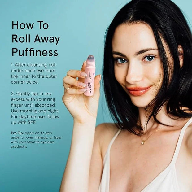grace & stella Under Eye Brightener Roller - Travel Essentials - Retinol & Caffeine Eye Serum for Puffiness, Dark Circles,...
