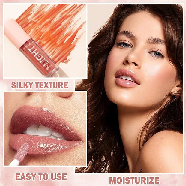 CAHIUYOA Plumping Moisturizing Lip Gloss Lipgloss,Nude Lip Gloss Lip Stain Long Lasting Waterproof,Shine Glossy Liquid Lip...