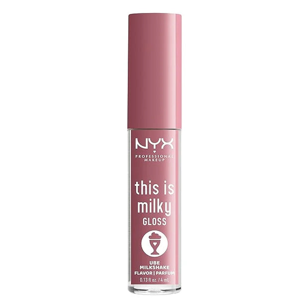 NYX PROFESSIONAL MAKEUP This Is Milky Gloss, Lip Gloss with 12 Hour Hydration, Vegan - Ube Milkshake (Mauve Purple) - Prod...