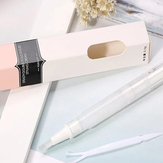 Natural Double Eyelid Pen Glue, 2-Pack Invisible Double Eyelid Styling Cream Long Lasting Liquid Eyelid Glue Eyelid Shapin...