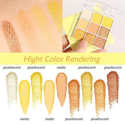 Gold Yellow Brown Smokey Goth Eyeshadow Palette Makeup,Highly Pigmented Natural Powder Eye Shadow Palette Long Lasting Nat...