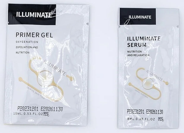 Illuminate - Oxygen Facial CO2 Therapy, Home Facial, 6 Pods + 6 Primer Gel + 6 Serum After Treatment (New Formula Less Foa...