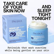 Pacifica Wake Up Beautiful Retinoid Night Cream – Overnight Anti-Aging Moisturizer with Hyaluronic Acid & Melatonin, Reduc...