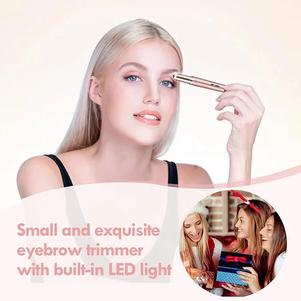 Gurelax Women's Electric Eyebrow Trimmer with Replacement Blades, Precision LED Light, Safe and Instant Painless Hair Remo...