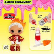 Yummiland Lip Gloss Doll - Amber Cinnamon, with DIY Lip Gloss Kit, Ages 4+ - Product Image