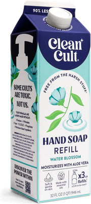 Cleancult Liquid Hand Soap Refill - Water Blossom - Moisturizes Dry & Sensitive Skin - Made with Aloe Vera & Essential Oil...