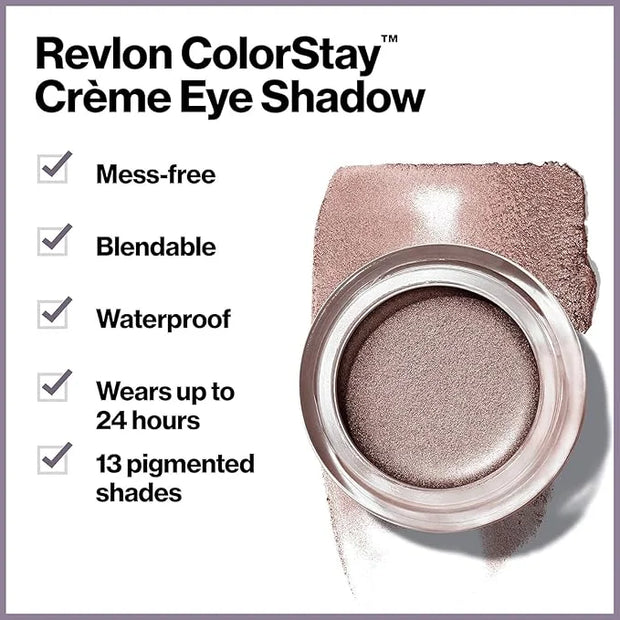 Crème Eyeshadow by Revlon, ColorStay 24 Hour Eye Makeup, Highly Pigmented Cream Formula in Blendable Matte & Shimmer Finis...