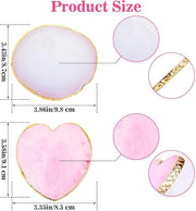 2pcs Heart-Shaped Resin Nail Art Palette, Gold Edge