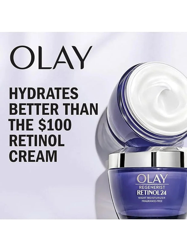 Olay Retinol + Peptide 24 Fragrance Free Night Moisturizer, 1.7 OZ (2 Packs) - Product Image