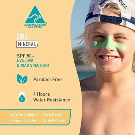 Sun Zapper Zinc Oxide Sunscreen - Skin Tone, Green & Gold - SPF 50+ Very High Sun Protection Waterproof Sunblock for Face ...