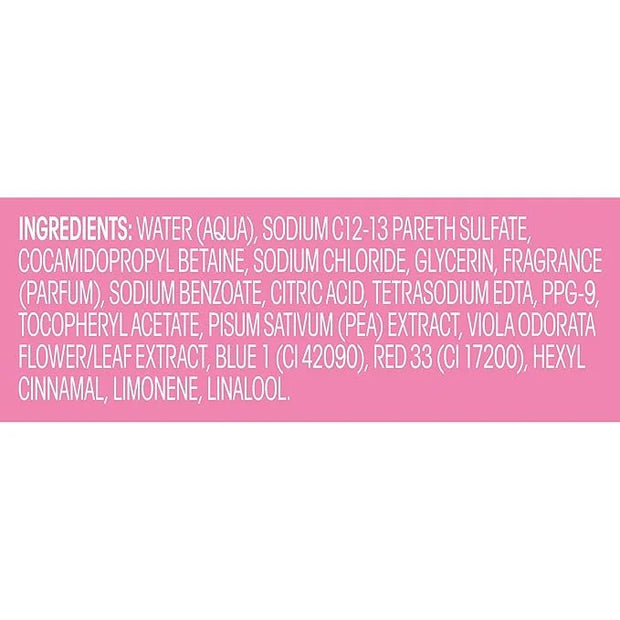 Suave Moisturizing Body Wash, with Sweet Pea Violet and Vitamin E Extract, No Parabens, No Phtahaltes, 18 Fl Oz (Pack of 6...