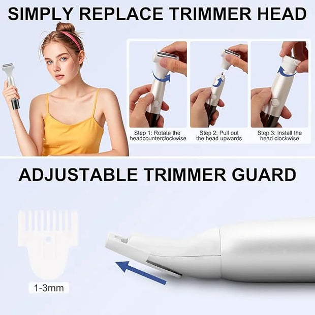 5 in 1 Bikini Trimmer for Women - Electric Razors for Women, Cordless Rechargeable Electric Shaver, IPX7 Waterproof Wet Dr...