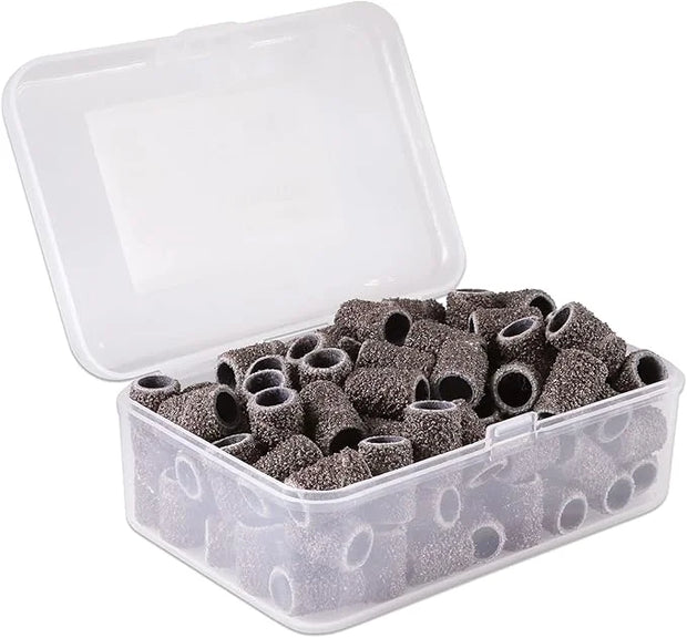 PANA 100 Pieces Nail Sanding Bands Professional Nail Manicure Great Fit for Nail Drill Bits for Acrylic Nails (60 Grit, Br...