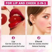 7 Colors Korean Lip Tint Stain Set Long-lasting Waterproof Velvet Lip Tint Moisturizing Lip Gloss Set，Multi-Use Lip and Ch...