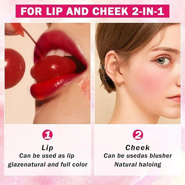 7 Colors Korean Lip Tint Stain Set Long-lasting Waterproof Velvet Lip Tint Moisturizing Lip Gloss Set，Multi-Use Lip and Ch...