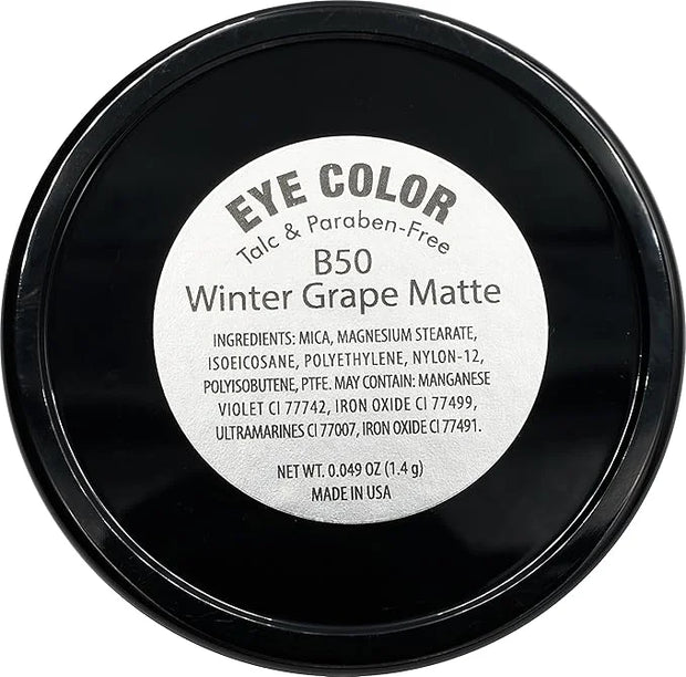 Winter Grape Matte Dark Purple Mauve Pressed Powder Single Vegan Eyeshadow; Talc, Paraben & Cruelty Free - Product Image