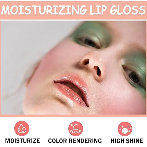 CAHIUYOA Light Lipgloss 6PCS Lip Gloss Set,Nude Pink Lip Gloss Kit Shine Glossy and Moisturizing,Lip Plumping Lip Gloss Pa...