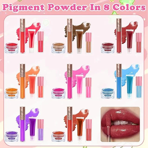 BRIPATI DIY Lip Gloss Making Kit, 46PCS DIY Lip Gloss Kit to Make Your Own Lip Gloss, Moisturizing Lip Glaze Handmade Set,...