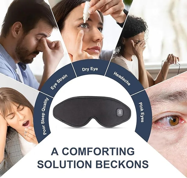 Heated Eye Mask Cordless, Warm Eye Compress for Dry Eyes, Eye Heating Pad for Travel, Dry Eye Mask Heat Therapy for Soothe...