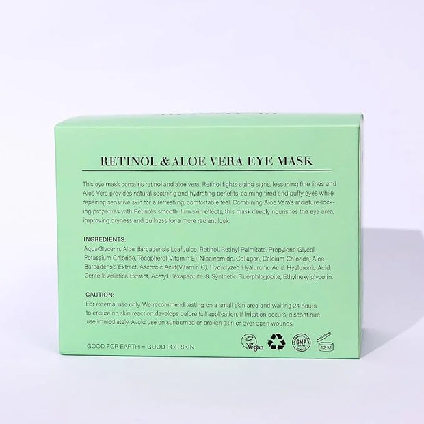 Under Eye Patches with Retinol and Aloe Vera Eye Mask for Dark Circles and Puffiness, Face Mask Skin Care Products 30 Pair...