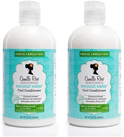 Camille Rose Coconut Water Conditioner | 12 oz | Natural Coconut Oil, Rosemary Oil, Castor Oil (Pack of 2) - Product Image