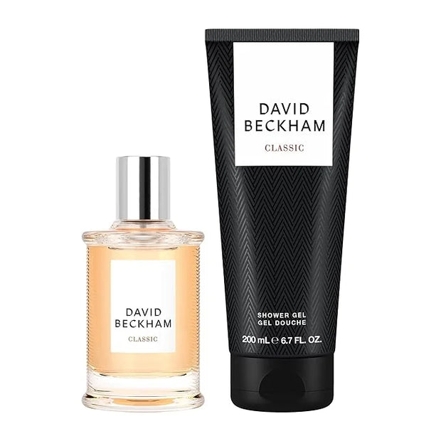 David Beckham Classic Eau de Toilette + Shower Gel Gift Set, Notes of Grapefruit, Cashmere Wood, and Musk, Men's Fragrance...