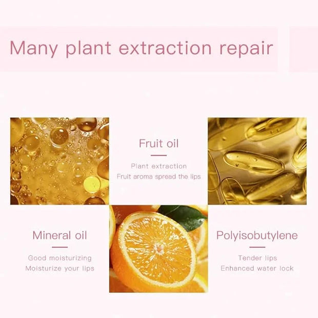Plumping Lip Oil Set, Hydrating Lip Gloss Tinted Lip Balm Lip Care, Fruit Extract Lip Gloss Tinted for Dry Lip Moisturizin...