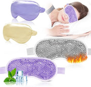Cooling Eye Mask and Silky Sleep Mask 4 Packs for Man Women for Sleeping Frozen Ice Eye Mask Cold Warm Compress Dark Circl...