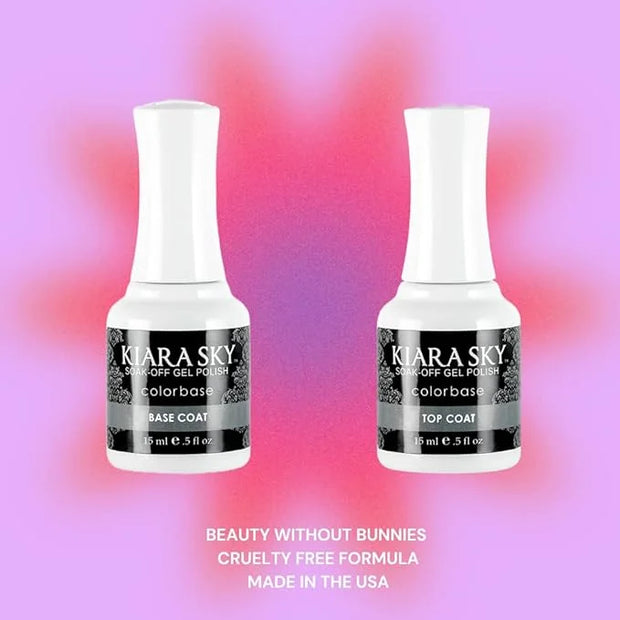 KIARA SKY Soak Off Gel Polish Top Coat 0.5 fl oz + Base Coat 0.5 fl oz Duo - Product Image