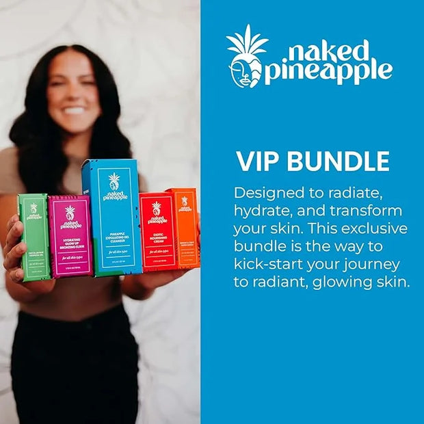 VIP Bundle - Gel Cleanser, Super Serum Facial Repair, Nourishing Cream, and Bronzing Elixir - Your Glow-Up Essentials - Pr...