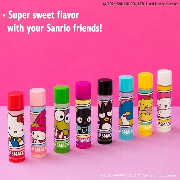 Lip Smacker Sanrio Hello Kitty and Friends 8-Piece Flavored Lip Balm, My Melody, Little Twin Stars, and Chococat, Hydratin...