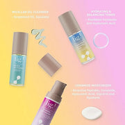 Fig.1 Dewy Morning, Daily Hydration Skincare Gift Set - Travel & Trial Size - Includes Micellar Oil Cleanser (30ml), Hydra...