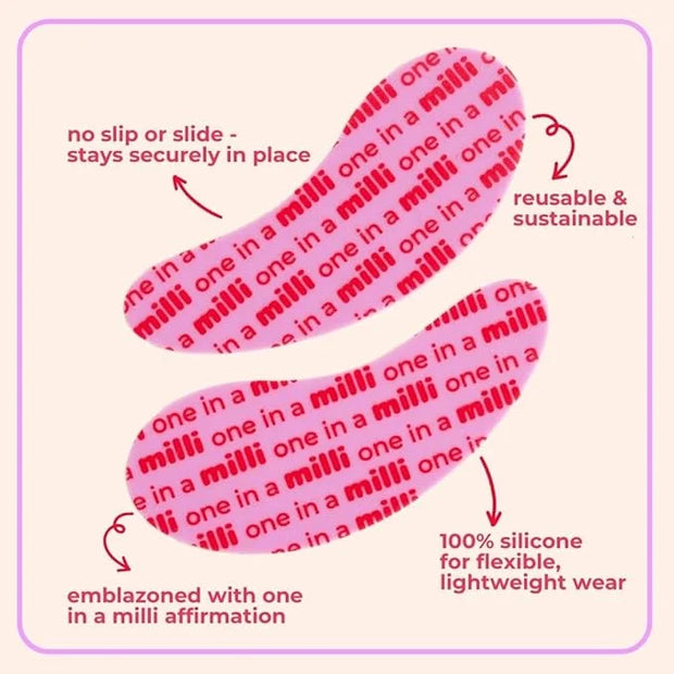 Milli Under Eye Mask to Treat Dark Circles, Wrinkles, and Puffy Eyes, 1 Pair of Original Pink Reusable Silicone Eye Patche...