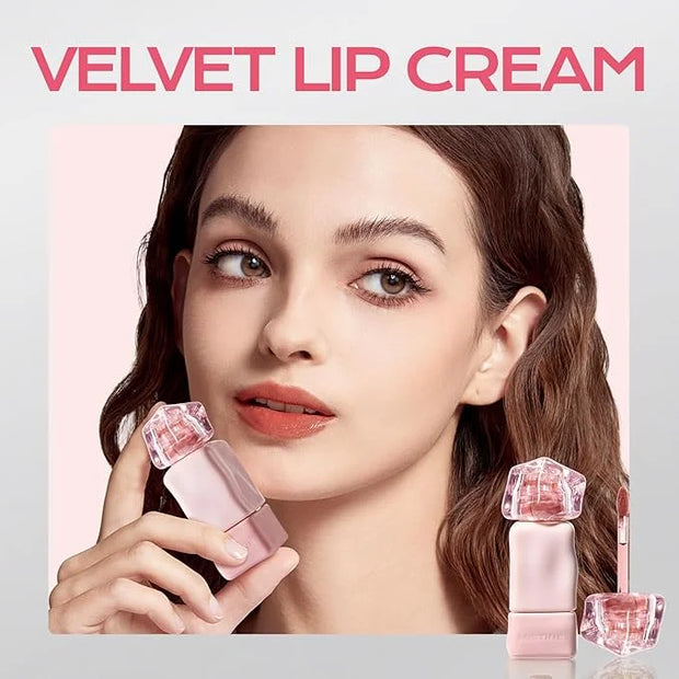 Mistine Makeup Velvet Lip Gloss Matte Lip Cream Liquid Lipstick Softening with Hyaluronic Acid Lip Tint, Non-Sticky Lightw...