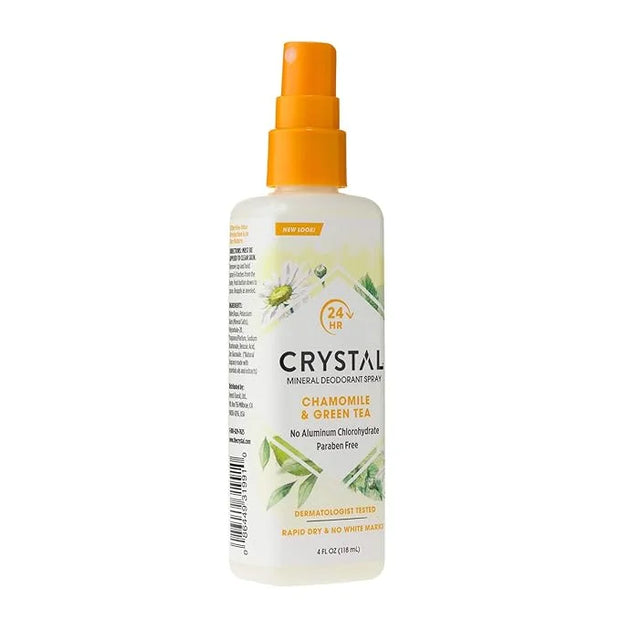 Crystal Essence Mineral Deodorant Spray, Chamomile & Green Tea 4 oz (Pack of 12) - Product Image