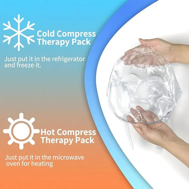 MR.ICE Gel Face Ice Pack Mask, 2 Cooling Masks for Face Swelling, ice face mask Reusable Cold Hot Compress for Puffiness, ...