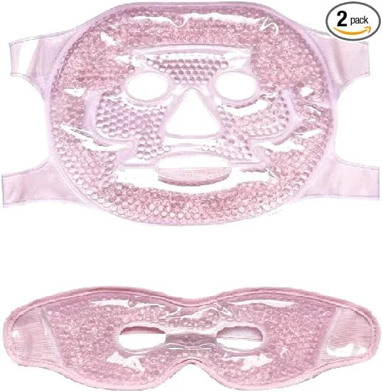 2 PCS Gel Mask,Reusable,Face & Eye Mask with Hole,Dark Circles,Dry Eyes,DeepSleep,Headaches,Puffiness,Stress,migraines,Eye...
