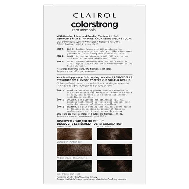 Clairol ColorStrong Permanent Zero Ammonia Hair Dye, 3.0 Darkest Brown - La Habana Hair Color, Pack of 1 - Product Image