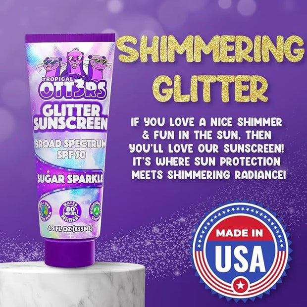 Glitter Sunscreen SPF 50 Lotion 4.5oz - Sparkle Sunscreen - Shimmer Sunscreen - Colored Sunscreen for Kids & Women - UVA/U...