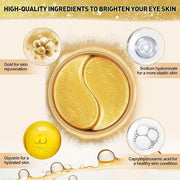 Under Eye Mask, 60 PCS Golden Gel Under Eye Patches for Dark Circles, Undereye Bags, Wrinkles Gel Under Eye Patches Gifts ...