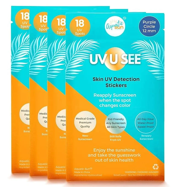 UV Stickers for Sunscreen Reapplication to Avoid Burns - Sunscreen Reminder Stickers You Can Wear All Day - Sweat & Waterp...