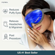 MyHalos® Gel Eye Mask - Reusable Cold Eye Mask with Adjustable Straps- Our Soothing Eye Gel Mask Helps Puffy Eyes, Dark Ci...