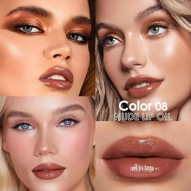 Hydrating Lip Glow Oil, Plumping Lip Oil, Tinted Lip Plumper Gloss,Younger-Looking Lips | Nourishing Long Lasting Non-Stic...