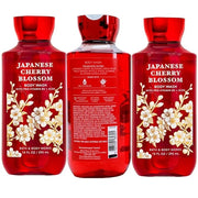 Japanese Cherry Blossom Shower Gel Body Wash - Set of THREE (3) bottles (10 oz ea) -- Bath & Body Works Signature Collecti...