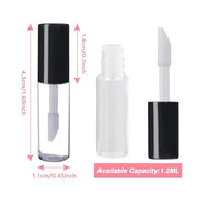 AMORIX 50PCS Mini Lip Gloss Tubes with Wand 1.2ml Empty Containers Clear Refillable Travel Lip Balm Bottles for Samples wi...