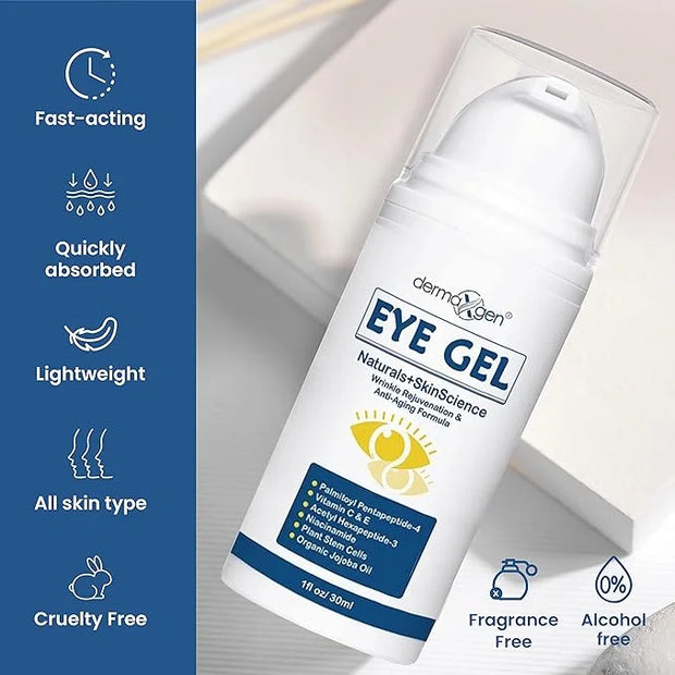 Instant Eye Treatment & Gel Bundle – Featuring Plant Stem Cells & Advanced Time Reverse Anti-Aging Eye Cream for Smooth Fi...