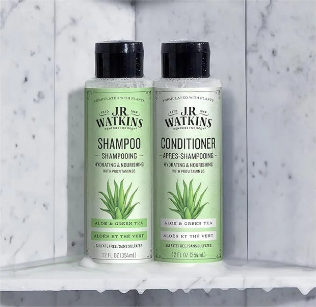 J.R. Watkins Daily Hydration Shampoo, Aloe & Green Tea - 12 fl oz (Pack of 2) - Product Image