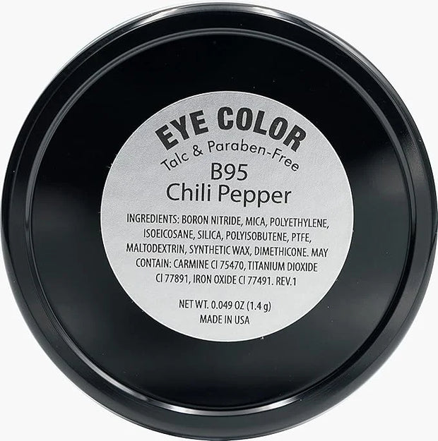 Chili Pepper Bright Red Orange Sparkling Glitter Pressed Powder Single Vegan Eyeshadow; Talc, Paraben & Cruelty Free - Pro...